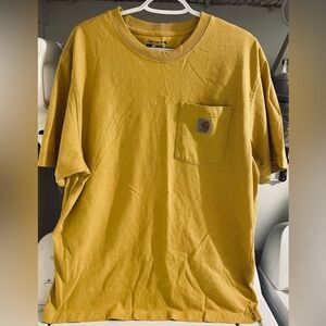 Carhartt Men's Yellow Mustard Short Sleeve Pocket Tee men’s Large